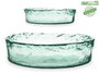 Giftdecor Centre de table en verre recyclé transparent 30x30x8 cm (Set de 2)