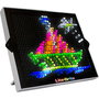 Deqube Lite Brite - Jeu éducatif et créatif pour enfants - Tableau lumineux avec clous brillants et 6 templates - Dès 4 ans