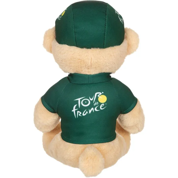GIPSY TOYS Peluche officielle Tour de France - Ours avec maillot et casquette sprinteur vert - 24 cm