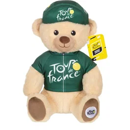 GIPSY TOYS Peluche officielle Tour de France - Ours avec maillot et casquette sprinteur vert - 24 cm