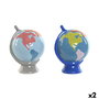 Tirelire Home ESPRIT Dolomite Globe terrestre 14,5 x 13,5 x 19 cm (2 Unités)