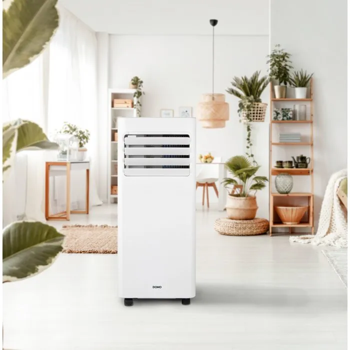 Domo DO10162 Climatiseur mobile 7000 BTU 4-en-1 : fraîcheur, ventilation, déshumidification & purification - Blanc Domo DO10162 Climatiseur mobile 7000 BTU 4-en-1 : fraîcheur, ventilation, déshumidification & purification - Blanc