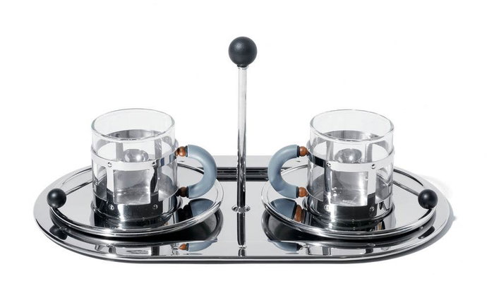 Alessi MG34 Bandeau à thé Michael Graves en acier inoxydable 18/10 avec base en résine thermoplastique