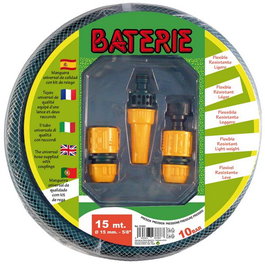 Riegolux Kit Manguera Batterie 15 mt Verde c/Acc.