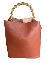 Guess Sac à main en toile pour femme, modèle Jeans HWAIDML2301COG en cuir cognac