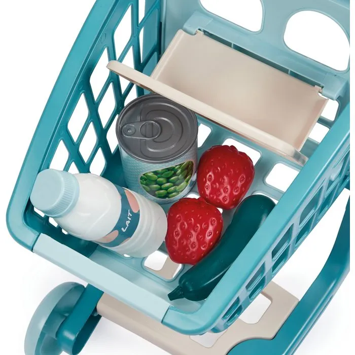 Ecoiffier Chariot Vert Azur 1658 avec Poupon et Accessoires
