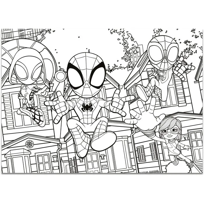 Liscianigiochi Puzzle Maxi Floor Double Face 48 Pièces - Spidey (Marvel) - Puzzle de Sol Grandes Pièces - À Partir de 4 Ans