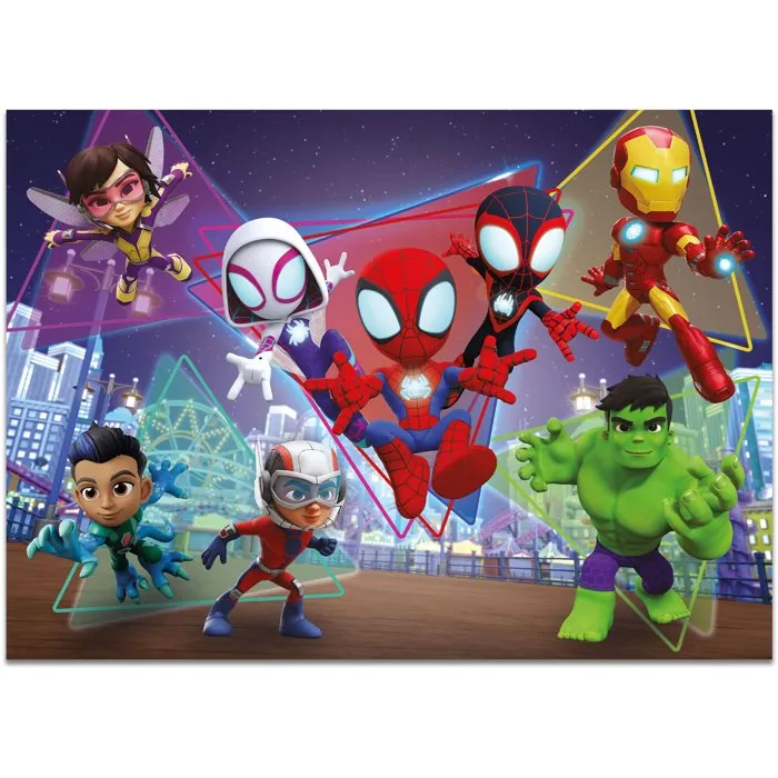 Liscianigiochi Puzzle Maxi Floor Double Face 48 Pièces - Spidey (Marvel) - Puzzle de Sol Grandes Pièces - À Partir de 4 Ans
