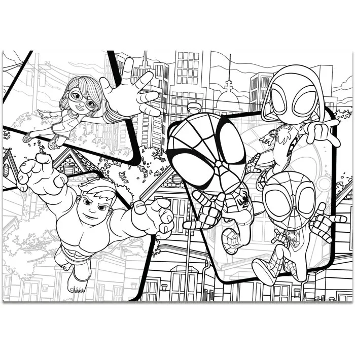 Liscianigiochi Puzzle Maxi Floor Double Face 48 Pièces - Spidey (Marvel) - Puzzle de Sol Grandes Pièces - À Partir de 4 Ans