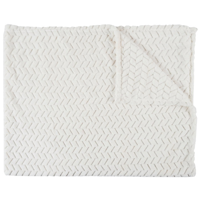 Home Deco Factory Manta 120x150 cm Crème Chevron Collection NATURAL