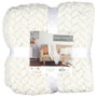 Home Deco Factory Manta 120x150 cm Crème Chevron Collection NATURAL