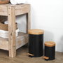 Je cherche une Idee Ensemble de 2 poubelles à pédale en métal et bambou, Noir
