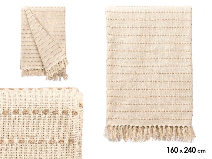 GIFTDECOR Tapis Multiuso à Rayures Crème 160x240cm GIFTDECOR Tapis Multiuso à Rayures Crème 160x240cm