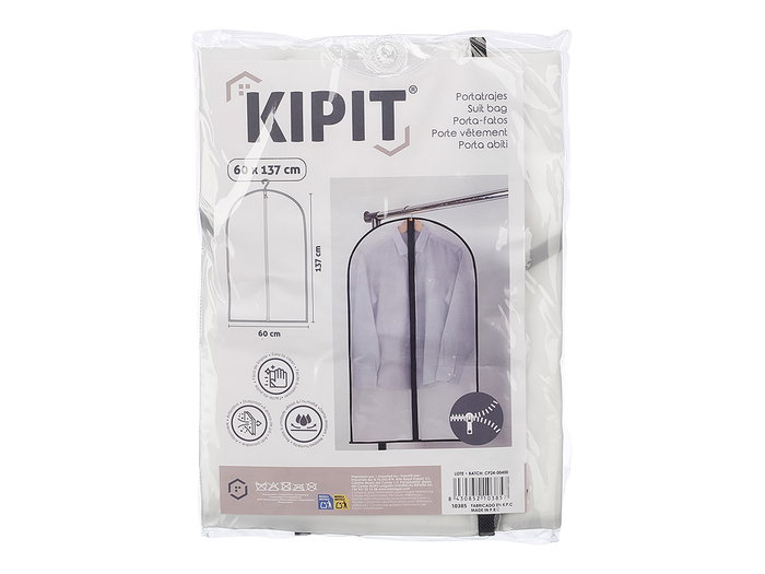 Kipit Housse à vêtements 60x137 cm blanche pliée 31x35x2.5 cm (Set de 24)