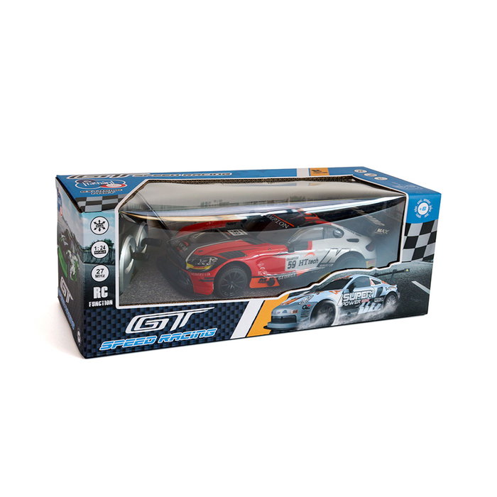 TACHAN Véhicule Radio-Commandé GT-Speed Racing 1:24 Rouge - Fréquence 27 MHz - Fonctionne avec Piles AA (non incluses)