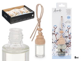 Acorde Désodorisant Voiture Coton 8 ml Verre Blanc 2.5 x 6 x 2.5 cm (Set de 24)