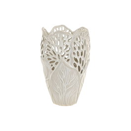Vase Home ESPRIT Blanc Céramique Feuille d'une plante 23 x 23 x 36 cm