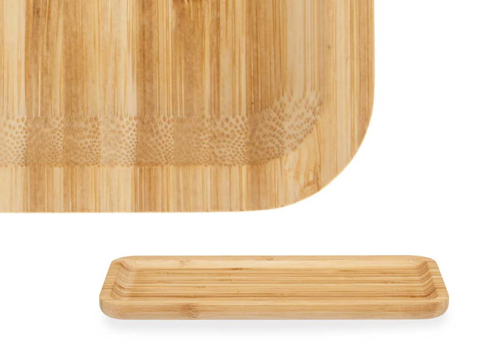 KINVARA Plateau rectangulaire en bambou pour apéritif 30x15 cm