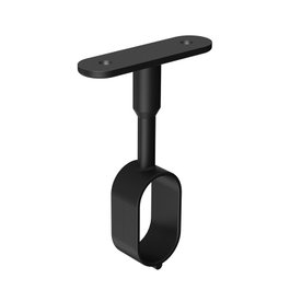 HERRAJES ALK Support central pour tube ovale noir 30x15 mm