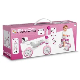 Stamp Draisienne STAMP SKIDS CONTROL Rose - Baby Walker 18 mois-4 ans - 4 grandes roues PVC, cadre acier, selle mousse, guidon ajustable et poignées anti-pincement