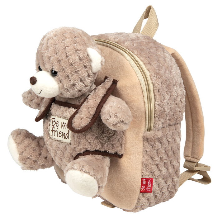 PERLETTI - Mochila Sac à Dos + Peluche Ours Milly 26 cm - Dimensions : 26x21x8 cm