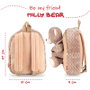 PERLETTI - Mochila Sac à Dos + Peluche Ours Milly 26 cm - Dimensions : 26x21x8 cm