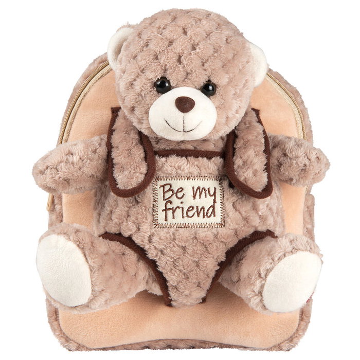 PERLETTI - Mochila Sac à Dos + Peluche Ours Milly 26 cm - Dimensions : 26x21x8 cm