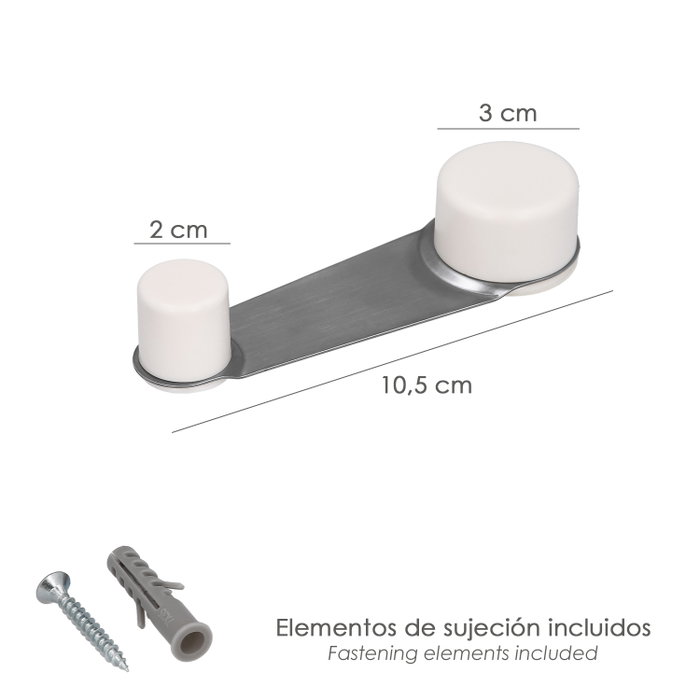 WOLFPACK LINEA PROFESIONAL Butoir de porte adhésif blanc avec retenue rotative WOLFPACK LINEA PROFESIONAL Butoir de porte adhésif blanc avec retenue rotative