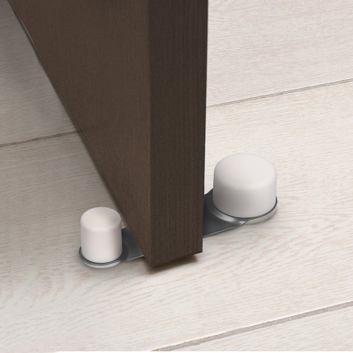 WOLFPACK LINEA PROFESIONAL Butoir de porte adhésif blanc avec retenue rotative WOLFPACK LINEA PROFESIONAL Butoir de porte adhésif blanc avec retenue rotative