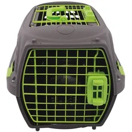 M Pets - Caisse de transport pour chat ECO GIRO - Cage en plastique léger - Taille M - Gris - Pour petits chiens et chats - Sécuritaire pour voyages