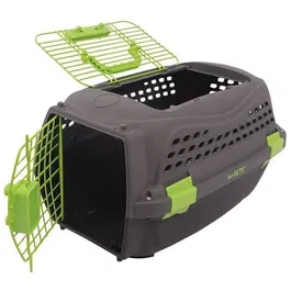 M Pets - Caisse de transport pour chat ECO GIRO - Cage en plastique léger - Taille M - Gris - Pour petits chiens et chats - Sécuritaire pour voyages
