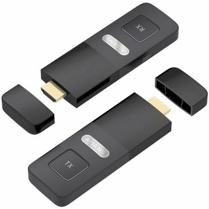 Adaptateur HDMI Aisens ASWL-H2K30M001-BK Noir Adaptateur HDMI Aisens ASWL-H2K30M001-BK Noir