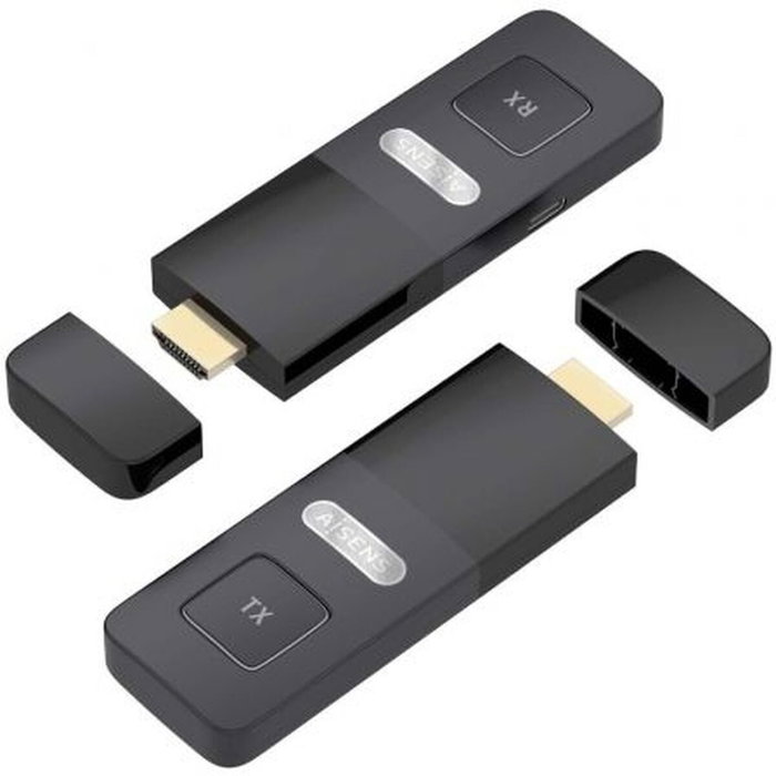 Adaptateur HDMI Aisens ASWL-H2K30M001-BK Noir Adaptateur HDMI Aisens ASWL-H2K30M001-BK Noir