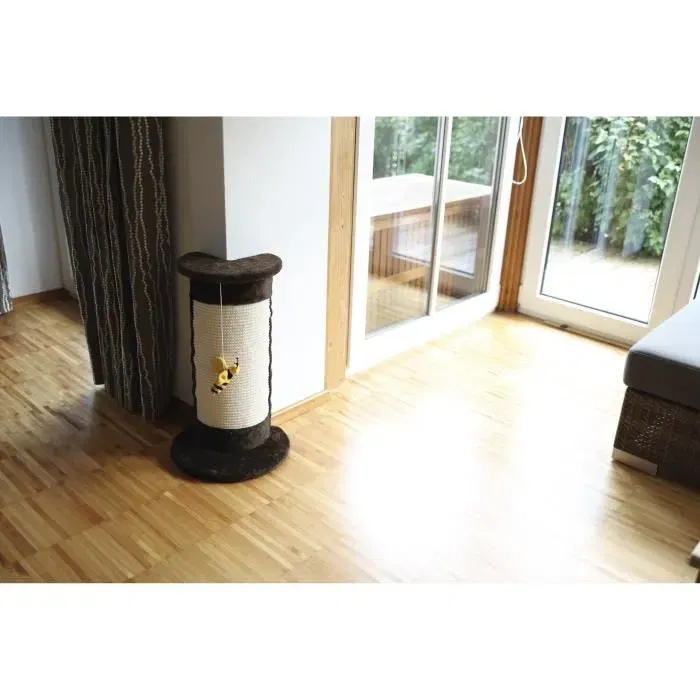 Kerbl Poteau griffoir tronc angulaire 58 cm pour chat avec jouet abeille, marron