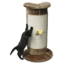 Kerbl Poteau griffoir tronc angulaire 58 cm pour chat avec jouet abeille, marron