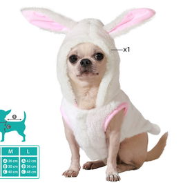 Déguisement pour chien, costume de lapin pour animal de compagnie, taille M, couleur blanc - Polyester