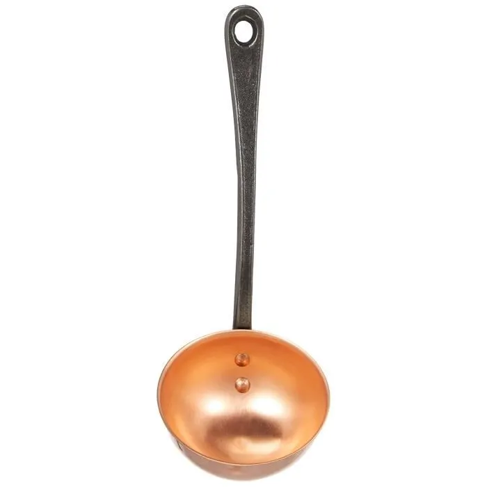 Baumalu Louche en cuivre massif avec manche en fonte - Ustensile de cuisine - Diamètre 11 cm Baumalu Louche en cuivre massif avec manche en fonte - Ustensile de cuisine - Diamètre 11 cm