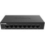 D-Link DGS-108GL - Commutateur Gigabit Ethernet 8 ports 10 Gbps, boîtier métal compact sans ventilateur, Qualité de Service 802.1p, EEE 802.3az, idéal 4K et bureaux