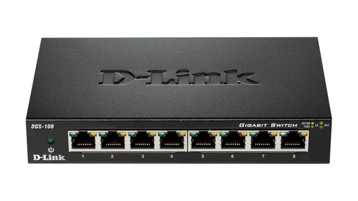 D-Link DGS-108GL - Commutateur Gigabit Ethernet 8 ports 10 Gbps, boîtier métal compact sans ventilateur, Qualité de Service 802.1p, EEE 802.3az, idéal 4K et bureaux D-Link DGS-108GL - Commutateur Gigabit Ethernet 8 ports 10 Gbps, boîtier métal compact sans ventilateur, Qualité de Service 802.1p, EEE 802.3az, idéal 4K et bureaux