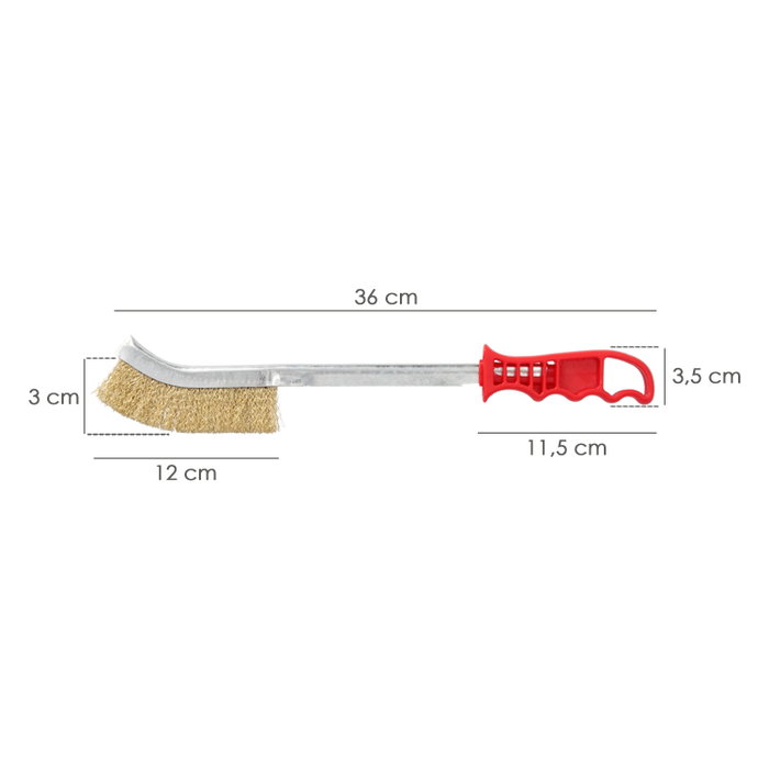 WOLFPACK LINEA PROFESIONAL Cepillo manual acier laiton manche rouge 34cm WOLFPACK LINEA PROFESIONAL Cepillo manual acier laiton manche rouge 34cm