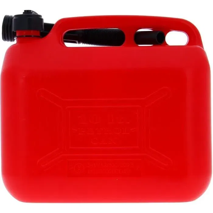 Precision Steel Jerrican 10L Homologué Carburants et Hydrocarbures avec Flexible - 310 x 170 x 300 mm