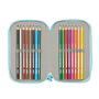 Pochette à crayons triple Furby Bleu 12,5 x 19,5 x 5,5 cm 37 Pièces