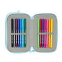 Pochette à crayons triple Furby Bleu 12,5 x 19,5 x 5,5 cm 37 Pièces
