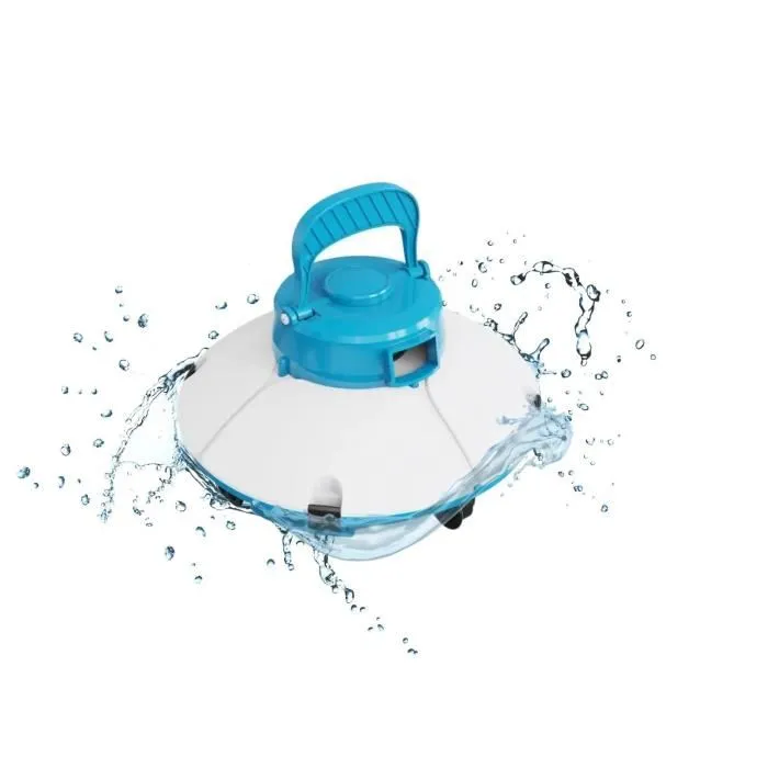 Bestway Robot aspirateur de piscine Frisbee autonome pour fond plat (5x3m max) avec batterie lithium - Bleu