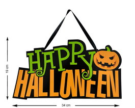 Atosa Cartel Colgante Happy Halloween avec citrouille 34x19cm