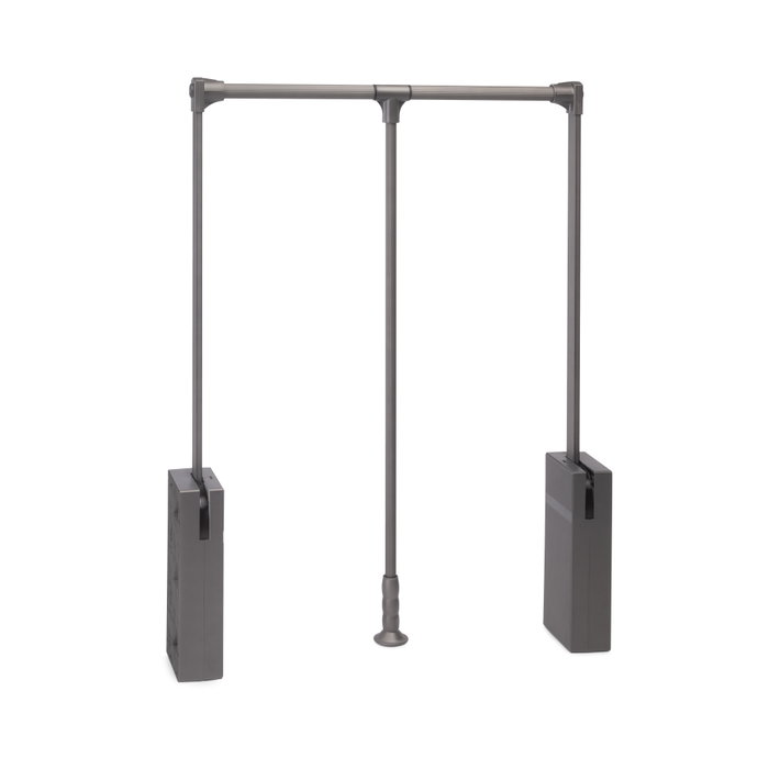 Emuca Penderie rabattable pour armoire Sway, 830 - 1150mm, Acier, Aluminium et Plastique, Peint en titane