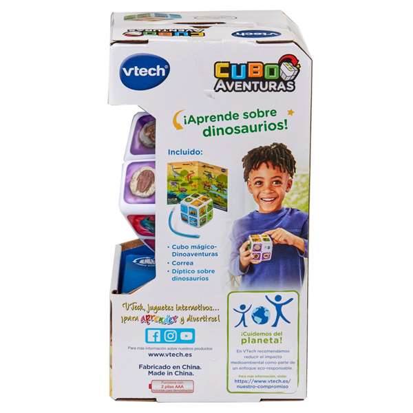 VTech - Cube magique Dinoaventuras - Jeu éducatif avec 3 modes, 200+ phrases, sons et lumières - Fonctionne en espagnol - 11.5x11.5x21.6 cm - 4-8 ans VTech - Cube magique Dinoaventuras - Jeu éducatif avec 3 modes, 200+ phrases, sons et lumières - Fonctionne en espagnol - 11.5x11.5x21.6 cm - 4-8 ans