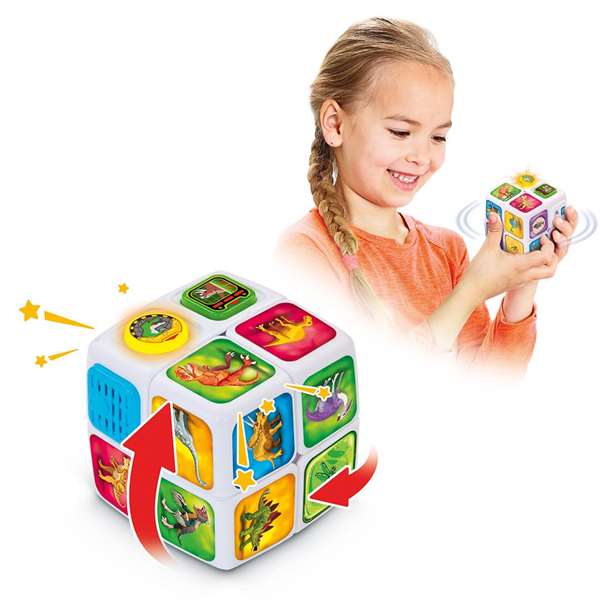 VTech - Cube magique Dinoaventuras - Jeu éducatif avec 3 modes, 200+ phrases, sons et lumières - Fonctionne en espagnol - 11.5x11.5x21.6 cm - 4-8 ans VTech - Cube magique Dinoaventuras - Jeu éducatif avec 3 modes, 200+ phrases, sons et lumières - Fonctionne en espagnol - 11.5x11.5x21.6 cm - 4-8 ans