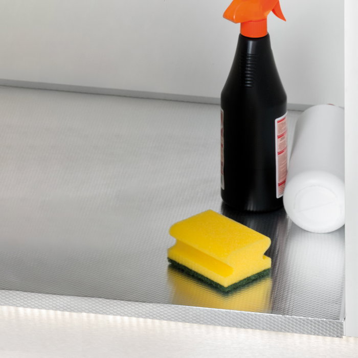Emuca Protecteur de fond pour meuble de cuisine, 16mm, module 1.000mm, 968x580mm, Plastique et Aluminium, Aluminium naturel