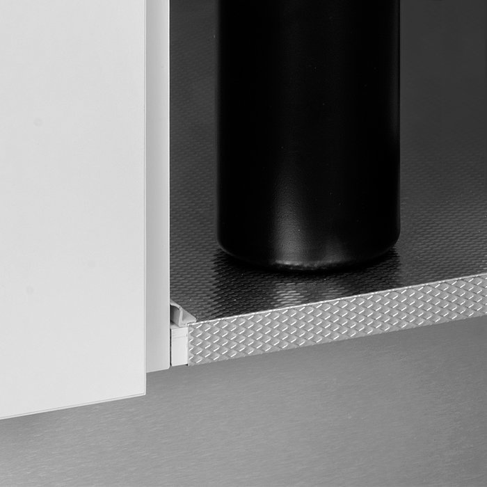 Emuca Protecteur de fond pour meuble de cuisine, 16mm, module 1.000mm, 968x580mm, Plastique et Aluminium, Aluminium naturel